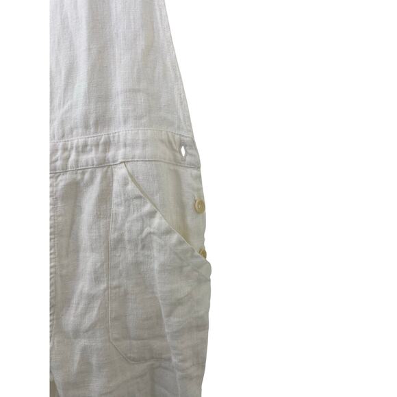 Lily Ashwell White Linen Slim Overalls Petite XXS Sustainable Minimalist Fairy - Picture 5 of 16